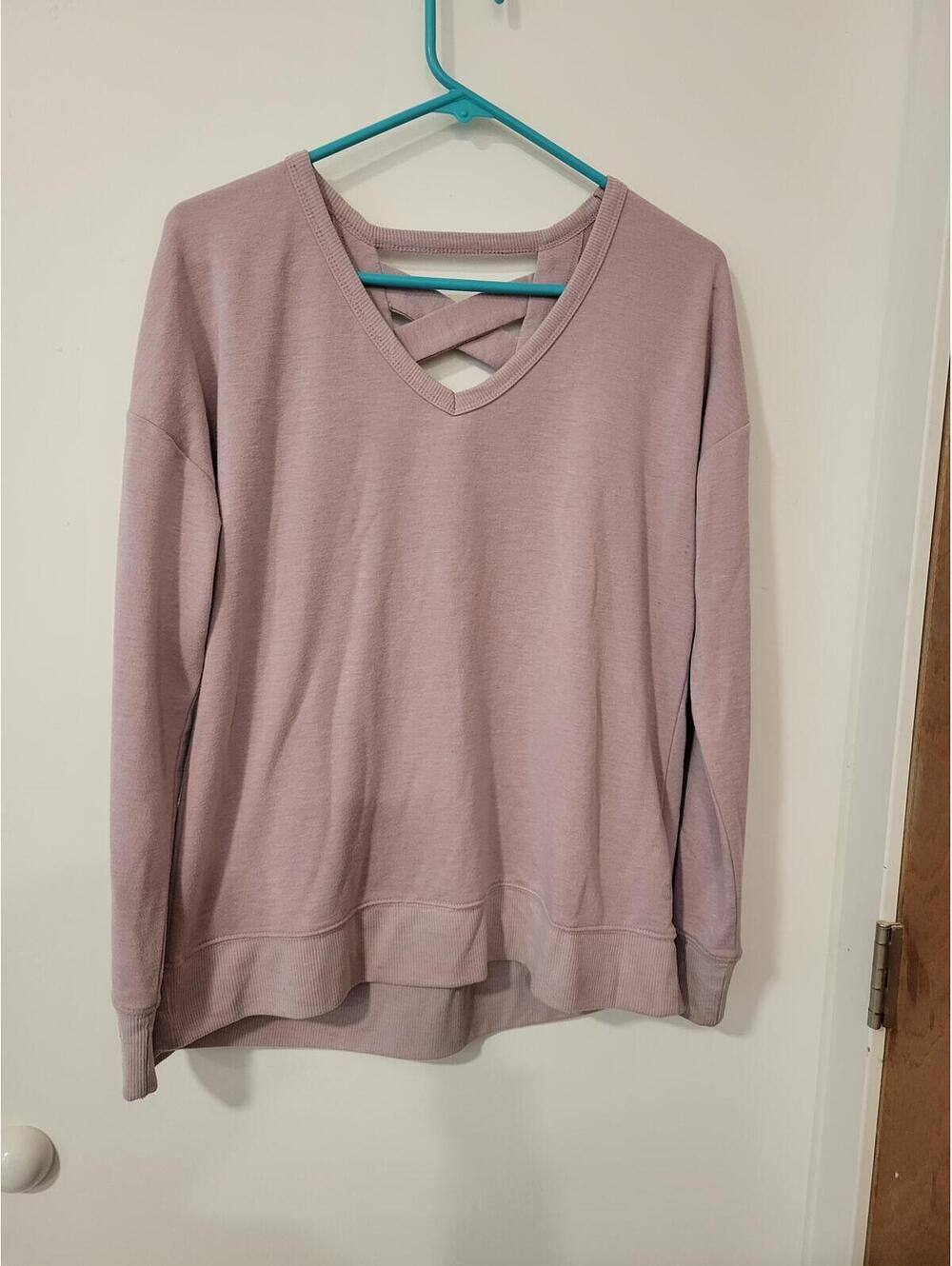 Balance Collections V-Neck Sweatshirt w Crisscross Back